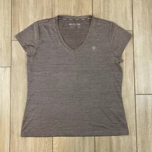 AriatTek Laguna Short Sleeve Base Layer V-Neck Performance Tee XL Gray